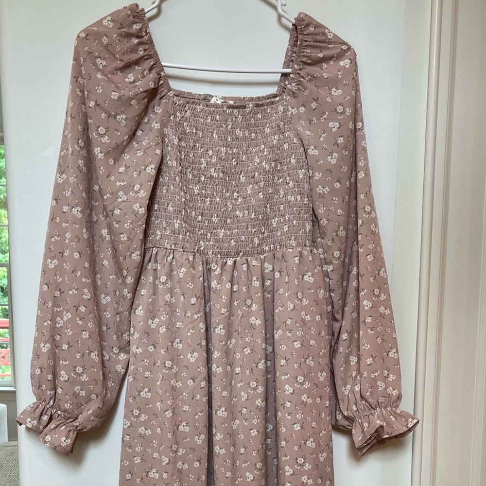 BY THE RIVER Pink Floral Dress